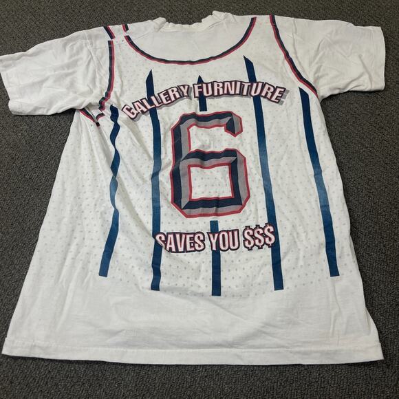 Vintage 90s 1994 NBA Houston Rockets Gallery Furniture Promo T-Shirt Size L - Picture 6 of 11